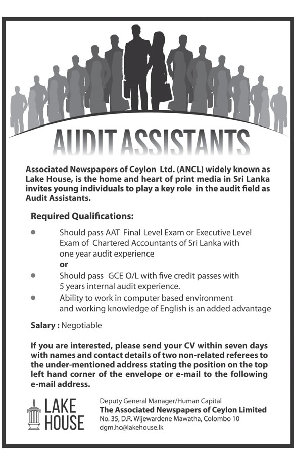 Audit Assistant - The Associated Newspapers of Ceylon Limited